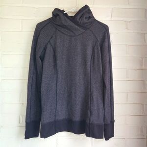 Lululemon Think Fast Hoodie Pullover Gray Herringbone Size 6 Hooded